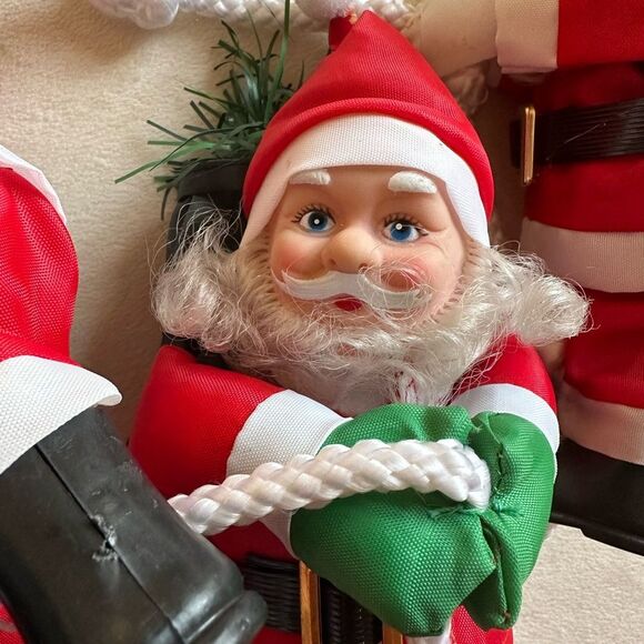 Santa rope climbing garland 2 ropes large figures backpacks traditional holidays - Picture 6 of 6